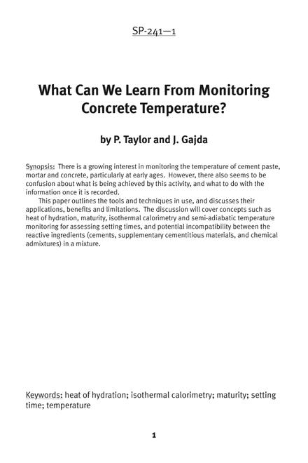 Concrete Heat Development: Monitoring, Prediction & Management
