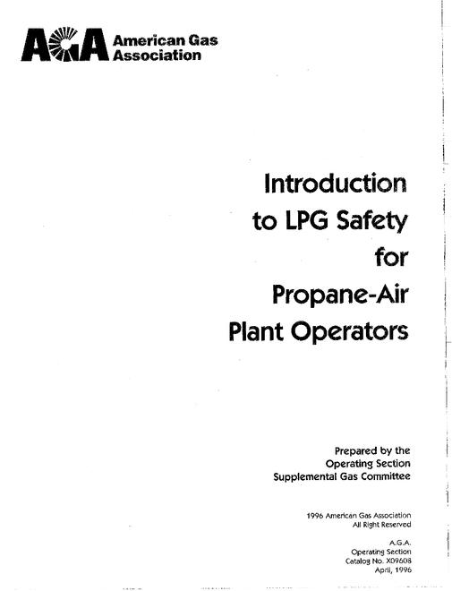 Introduction to LPG Safety for Propane-Air Plant Operators