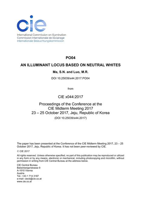 AN ILLUMINANT LOCUS BASED ON NEUTRAL WHITES (PO04, 827-832)