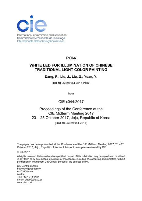 WHITE LED FOR ILLUMINATION OF CHINESE TRADITIONAL LIGHT COLOR PAINTING (PO66, 1027-1035)