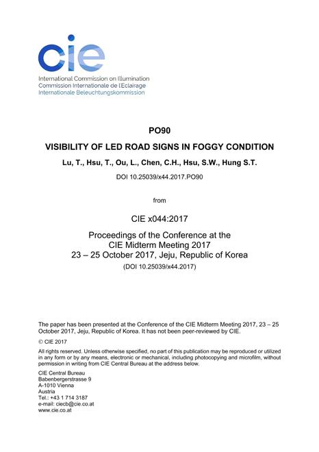 VISIBILITY OF LED ROAD SIGNS IN FOGGY CONDITION (PO90, 1109-1116)