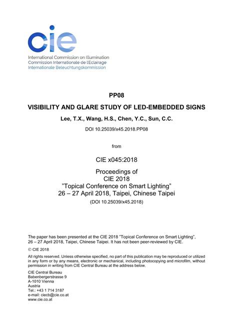 VISIBILITY AND GLARE STUDY OF LED-EMBEDDED SIGNS (PP08, 271-275)