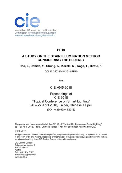 A STUDY ON THE STAIR ILLUMINATION METHOD CONSIDERING THE ELDERLY (PP10, 295-300)