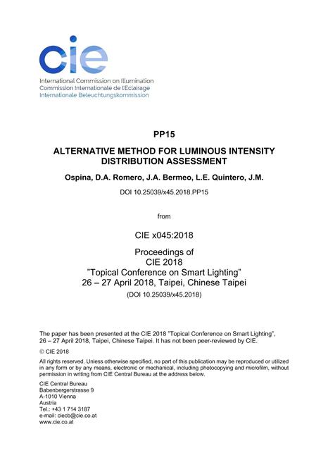 ALTERNATIVE METHOD FOR LUMINOUS INTENSITY DISTRIBUTION ASSESSMENT (PP15, 330-338)