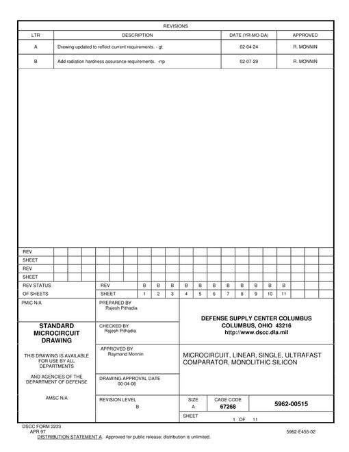 MIL DSCC 5962-00515B