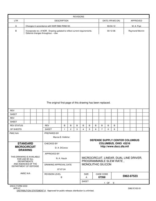 MIL DSCC 5962-87523B