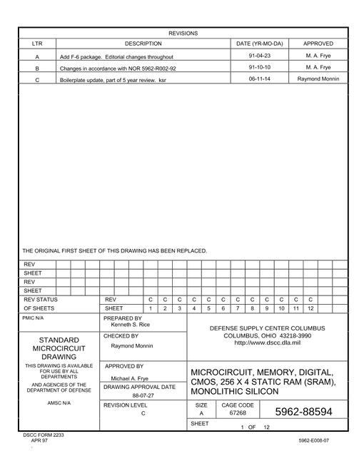MIL DSCC 5962-88594C