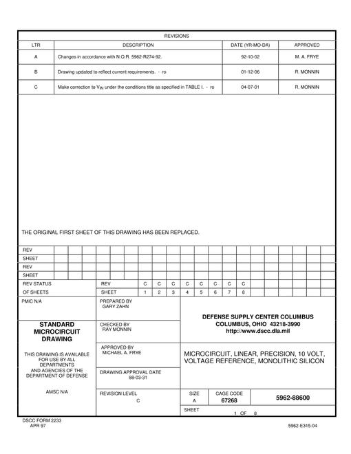 MIL DSCC 5962-88600C