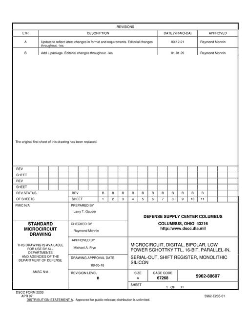 MIL DSCC 5962-88607B