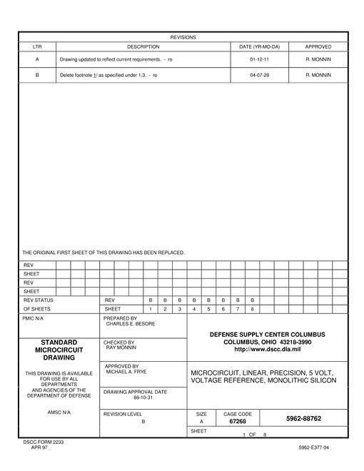 MIL DSCC 5962-88762B