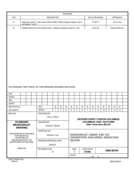 MIL DSCC 5962-88764B