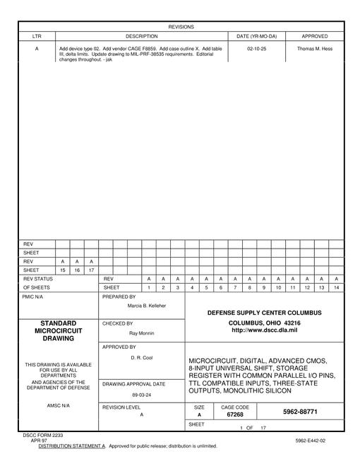 MIL DSCC 5962-88771A