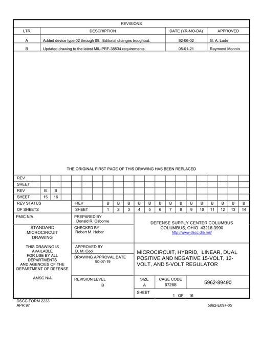 MIL DSCC 5962-89490B