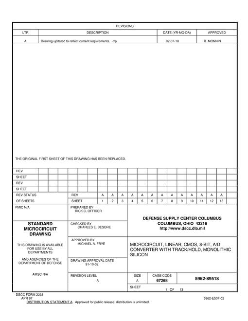MIL DSCC 5962-89518A