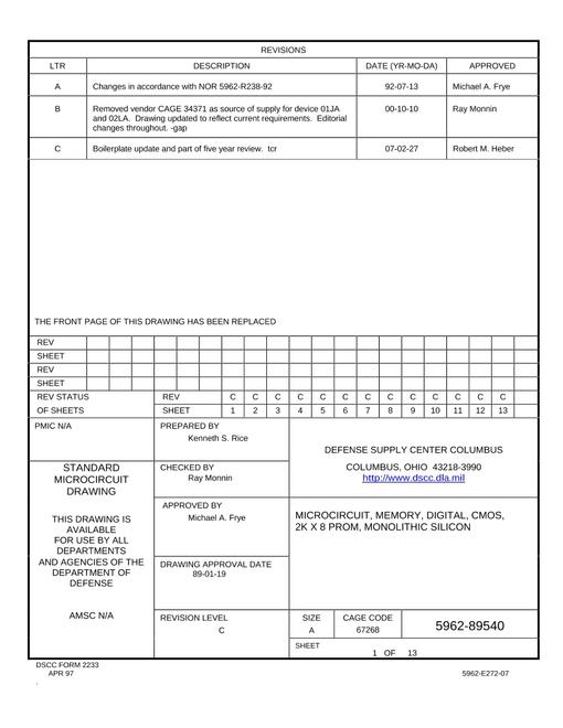 MIL DSCC 5962-89540C