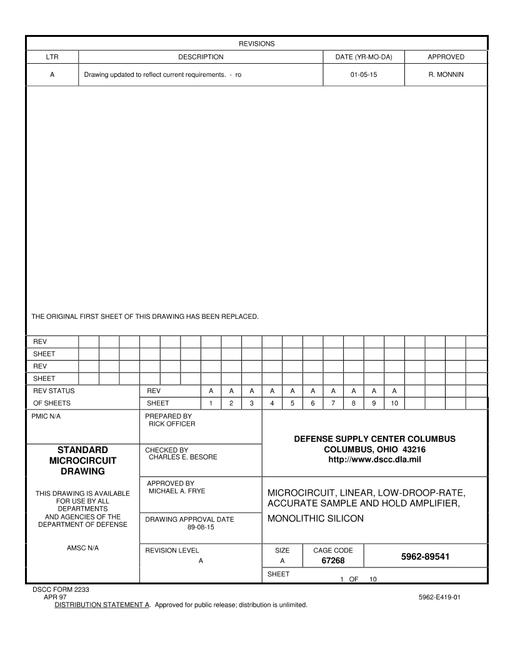 MIL DSCC 5962-89541A