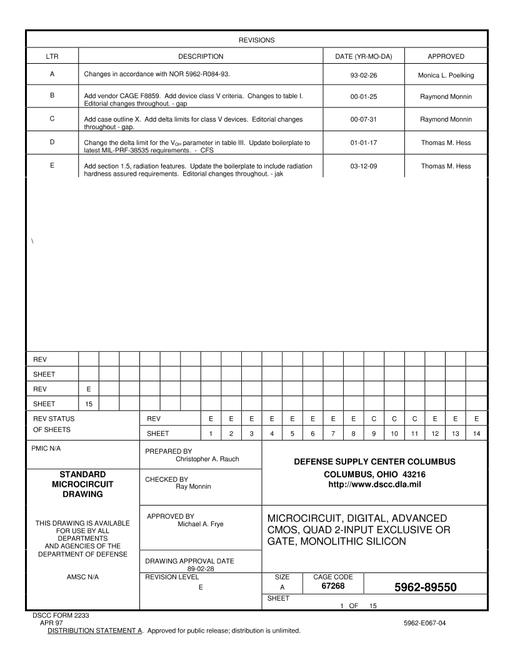 MIL DSCC 5962-89550E