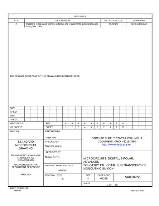 MIL DSCC 5962-89553A