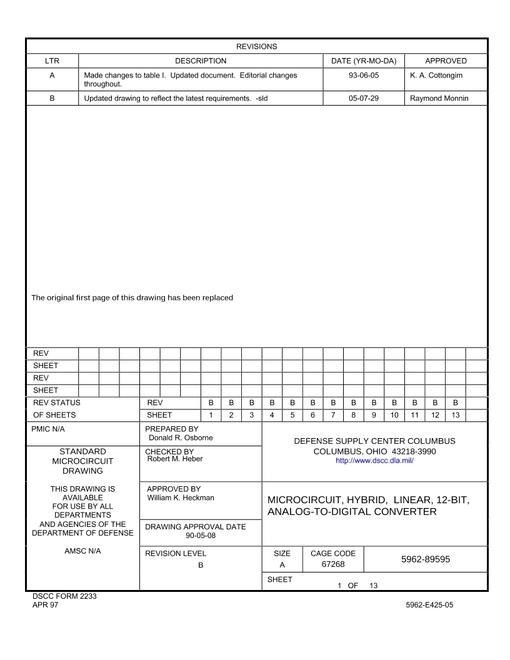 MIL DSCC 5962-89595B