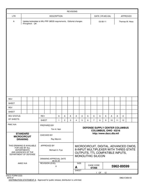MIL DSCC 5962-89599A