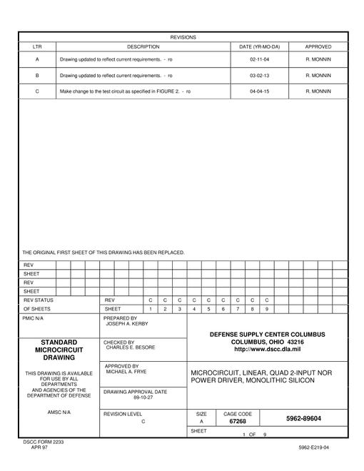 MIL DSCC 5962-89604C