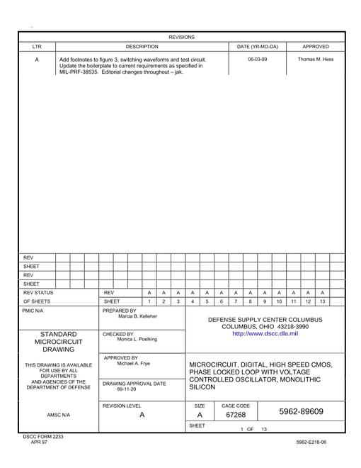 MIL DSCC 5962-89609A