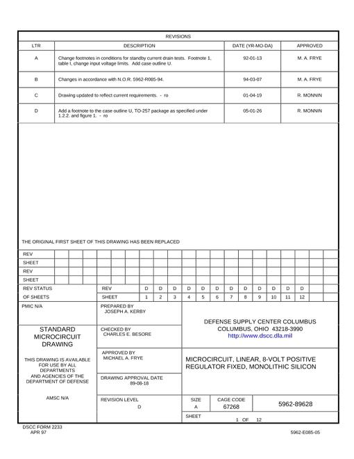 MIL DSCC 5962-89628D