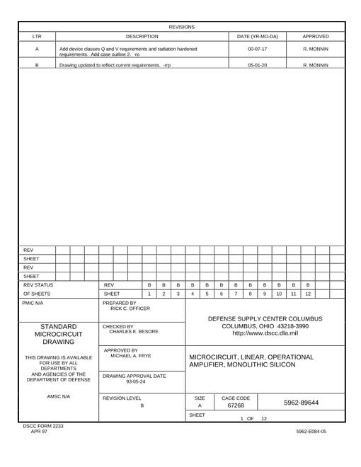 MIL DSCC 5962-89644B