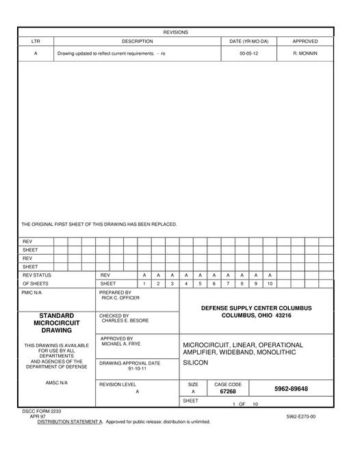 MIL DSCC 5962-89648A