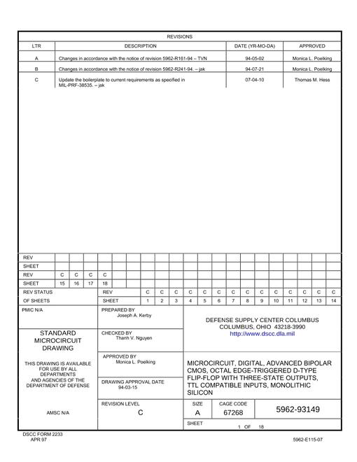 MIL DSCC 5962-93149C