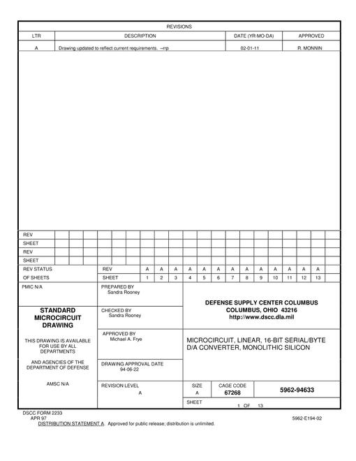 MIL DSCC 5962-94633A