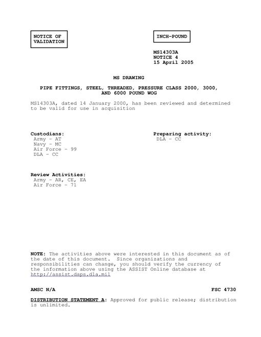 MIL MS14303A Notice 4 - Validation