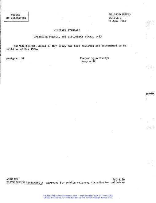 MIL MS17832A Notice 1 - Validation