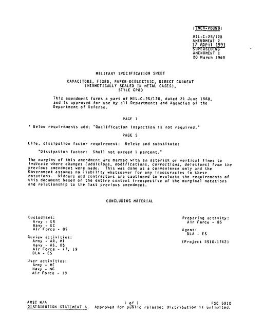 MIL MIL-C-25/12B Amendment 2