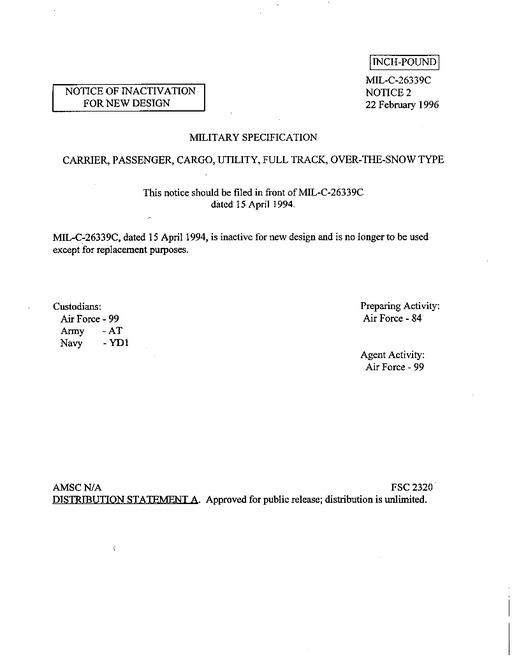 MIL MIL-C-26339C Notice 2 - Inactivation