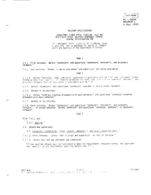 MIL MIL-C-28876D Amendment 1