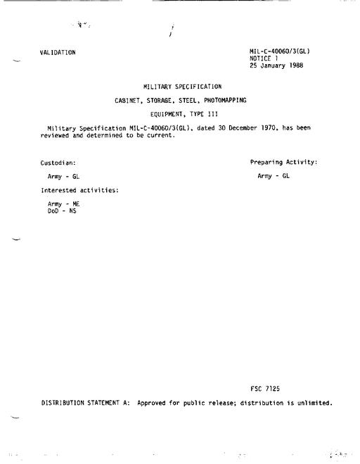 MIL MIL-C-40060/3 Notice 1 - Validation
