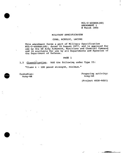 MIL MIL-C-40088A Amendment 1