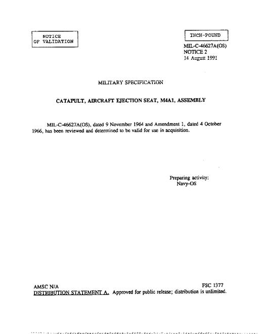 MIL MIL-C-46627A Notice 2 - Validation