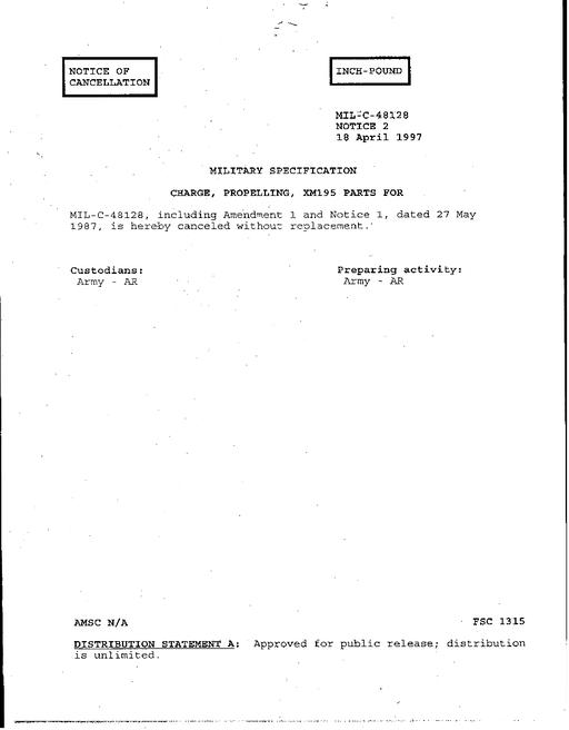 MIL MIL-C-48128 Notice 2 - Cancellation