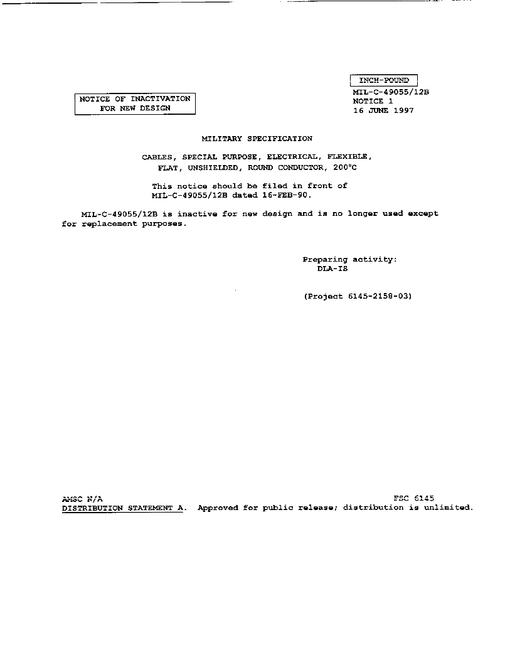 MIL MIL-C-49055/12B Notice 1 - Inactivation