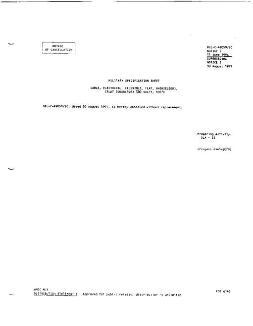 MIL MIL-C-49059/2C Notice 2 - Cancellation