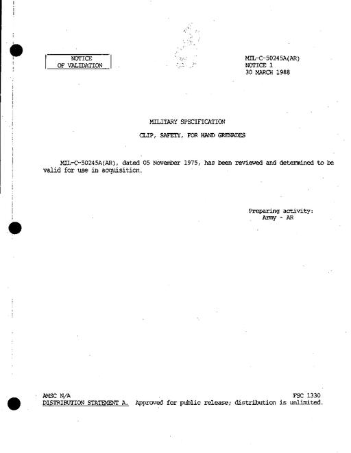 MIL MIL-C-50245A Notice 1 - Validation