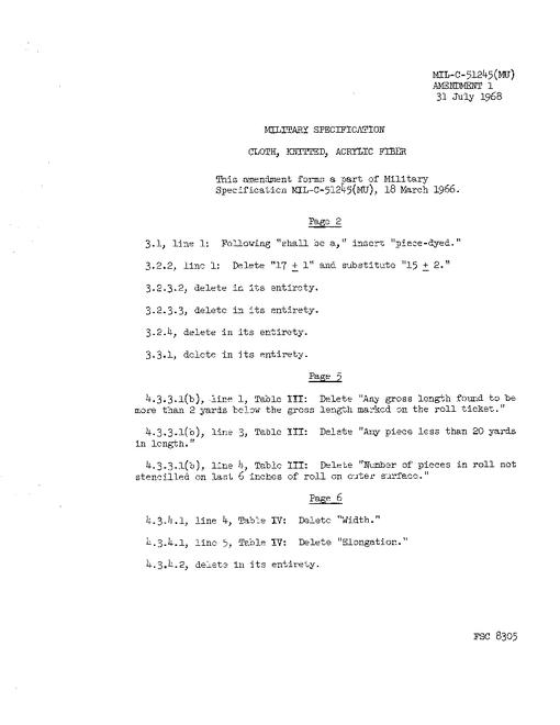 MIL MIL-C-51245 Amendment 1