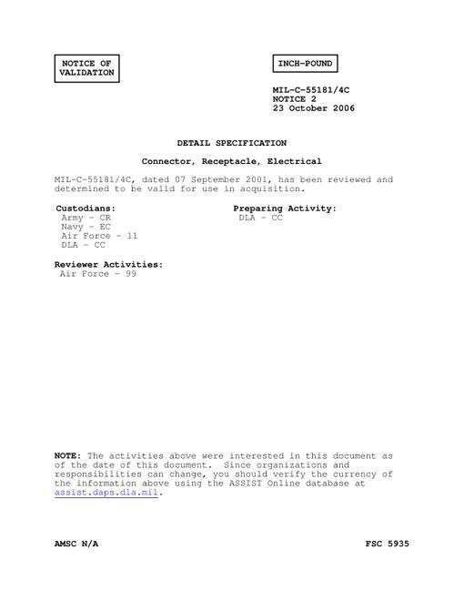 MIL MIL-C-55181/4C Notice 2 - Validation 2
