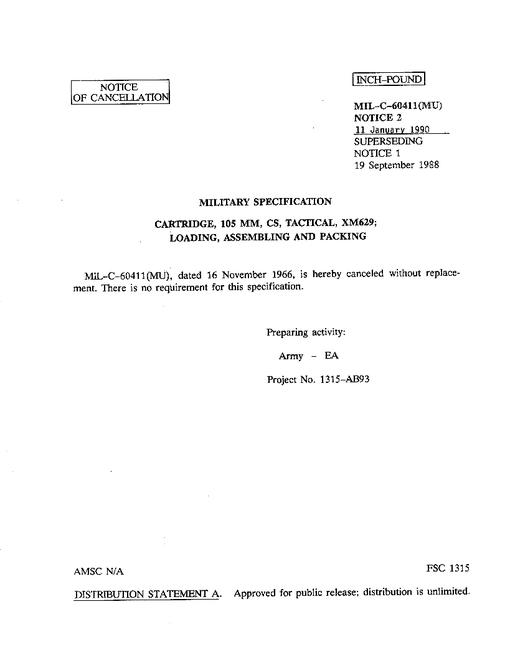MIL MIL-C-60411 Notice 2 - Cancellation
