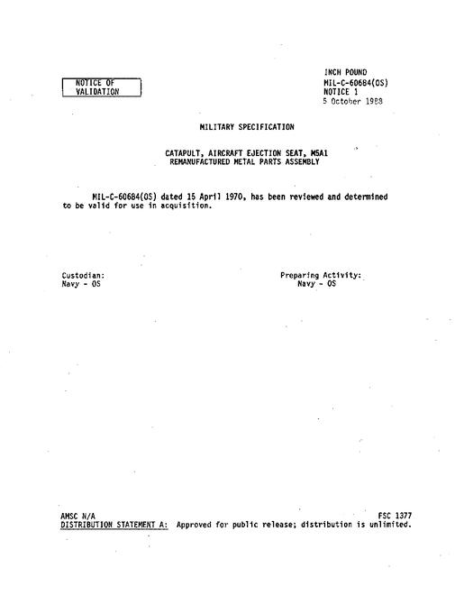 MIL MIL-C-60684 Notice 1 - Validation