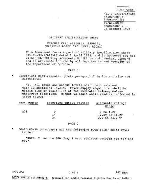 MIL MIL-C-63371/6A Amendment 2