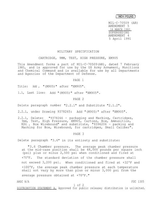 MIL MIL-C-70509 Amendment 5
