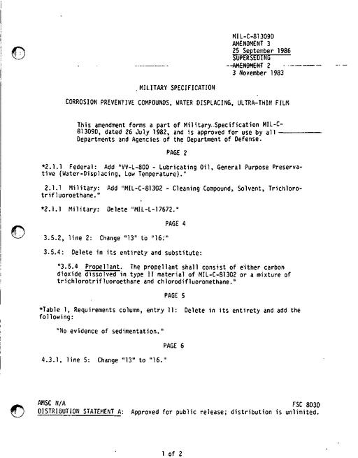MIL MIL-C-81309D Amendment 3